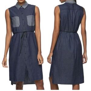 REED by Reed Krakoff Sleeveless Chambray Shirt Dress Dark Indigo Size XS NWOT
